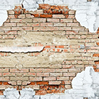 Papier peint Panoramique Briques Rouges Abimées