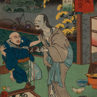 Papier Peint Panoramique Estampe 19e siècle Utagawa Kuniyoshi - Oiwake