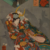 Papier Peint Panoramique Estampe 19e siècle Utagawa Kuniyoshi - Shimosuwa