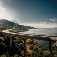 Papier peint Panoramique Route Moto