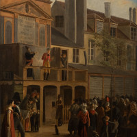 Papier Peint Panoramique Peinture 19e siècle Jean Roller - La Parade de Bobèche et Galimafré