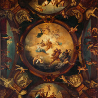 Papier Peint Panoramique Peinture 19e Théodore Maillot - La Justice assure la Paix et protège les Arts