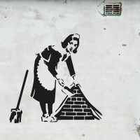 Papier Peint Panoramique Banksy - Femme de Ménage
