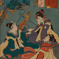 Papier Peint Panoramique Estampe 19e siècle Utagawa Kuniyoshi - Mieji