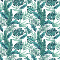 Papier Peint Panoramique Feuilles Tropical