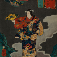 Papier Peint Panoramique Estampe 19e siècle Utagawa Kuniyoshi - Motoyama