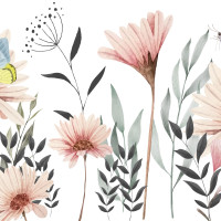 Papier Peint Panoramique Fleurs Papillons