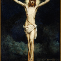 Papier Peint Panoramique Peinture 19e siècle Jules Elie Delaunay - Christ en croix