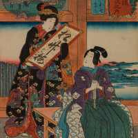 Papier Peint Panoramique Estampe 19e siècle Utagawa Kuniyoshi - Nagakubo