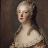 Papier Peint Panoramique Peinture 18e siècle Jean-Marc Nattier - Portrait de Marie-Adélaïde de France
