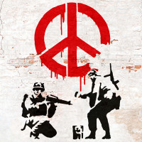 Papier Peint Panoramique Banksy - Soldats Peace
