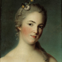 Papier Peint Panoramique Peinture 18e siècle Jean-Marc Nattier - Portrait de Marie-Geneviève Boudrey