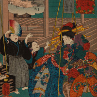 Papier Peint Panoramique Estampe 19e siècle Utagawa Kuniyoshi - Ageo