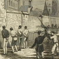 Papier Peint Panoramique Estampe 19e siècle - Military execution at Bordeaux