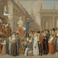 Papier Peint Panoramique Peinture 19e siècle Louis Léopold Boilly - L'Estrade