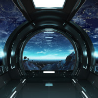 Papier Peint Panoramique Vaisseau Spatial