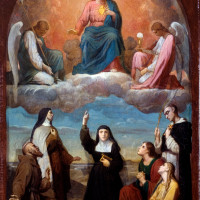 Papier Peint Panoramique Peinture 19e siècle Romain Cazes - Esquisse pour l'église de la Trinité : Le Sacré Coeur