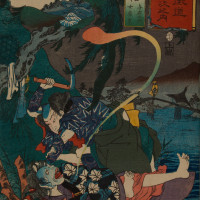 Papier Peint Panoramique Estampe 19e siècle Utagawa Kuniyoshi - Unuma