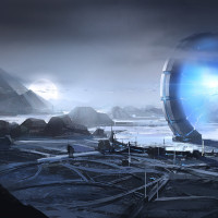 Papier Peint Panoramique Fantastique Station Spatiale