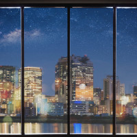 Papier Peint Panoramique Trompe l'Oeil New York fenêtre 2