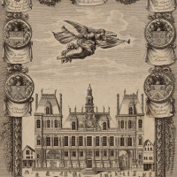 Papier Peint Panoramique Estampe 18e siècle Jean Frosne - L'Hostel de Ville de Paris