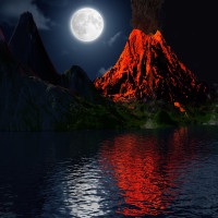 Papier Peint Panoramique Volcan