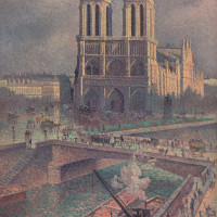 Papier Peint Panoramique Peinture 19e siècle Maximilien Luce - Notre Dame de Paris