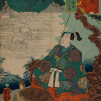 Papier Peint Panoramique Estampe 19e siècle Utagawa Kuniyoshi - Fukushima