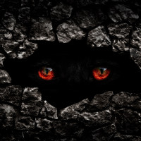 Papier Peint Panoramique Yeux de Chat Horreur