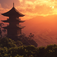 Papier Peint Panoramique Chine Temple