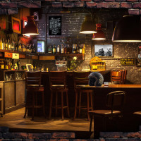 Papier Peint Panoramique Bar Moto