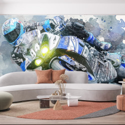 Papier Peint Panoramique Moto Piste Yamaha