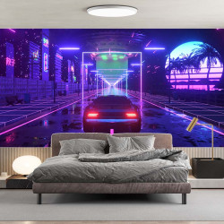 Papier Peint Panoramique Voiture Retro 80's