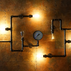 Papier peint Panoramique Tuyaux Ampoules