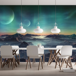 Papier Peint Panoramique Paysage Lunaire