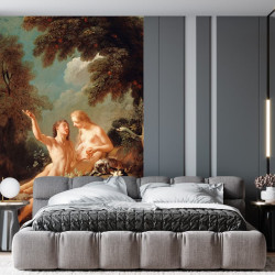 Papier Peint Panoramique Peinture 18e siècle Jean-Joseph Dumons - Adam et Eve au Paradis