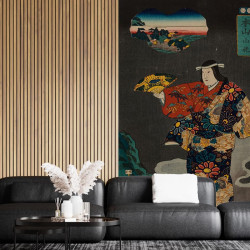 Papier Peint Panoramique Estampe 19e siècle Utagawa Kuniyoshi - Motoyama