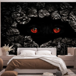 Papier Peint Panoramique Yeux de Chat Horreur