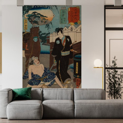 Papier Peint Panoramique Estampe 19e siècle Utagawa Kuniyoshi - Kusatsu
