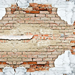 Papier peint Panoramique Briques Rouges Abimées