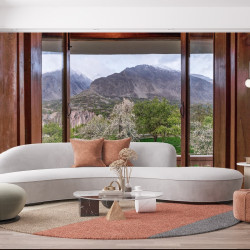 Papier Peint Panoramique Trompe l'Oeil Montagne balcon