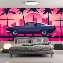 Papier Peint Panoramique Mustang Retro 80's