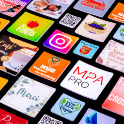 Autocollant carré arrondi