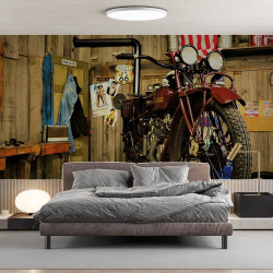 Papier Peint Panoramique Moto Vintage Garage