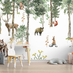 Papier Peint Panoramique Animaux Forêt