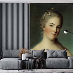 Papier Peint Panoramique Peinture 18e siècle Jean-Marc Nattier - Portrait de Marie-Geneviève Boudrey