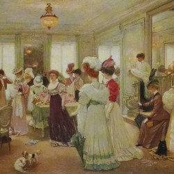 Papier Peint Panoramique Estampe 19e siècle Henri Gervex - Cinq heures chez Paquin