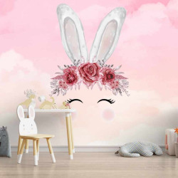 Papier Peint Panoramique Lapin Mignon Couronne