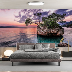 Papier Peint Panoramique îlot lac