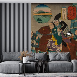 Papier Peint Panoramique Estampe 19e siècle Utagawa Kuniyoshi - Seba